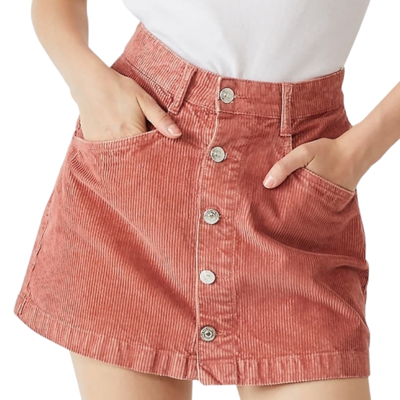 Free People Ray High Rise Corduroy Mini Skirt - Picture 2 of 10